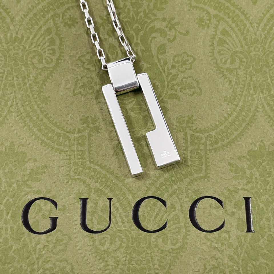 Gucci Necklace 145171 J8400 8106 Silver925 Silver G logo plate