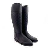 Gucci Rain shoes rubber black GG rain boots 36