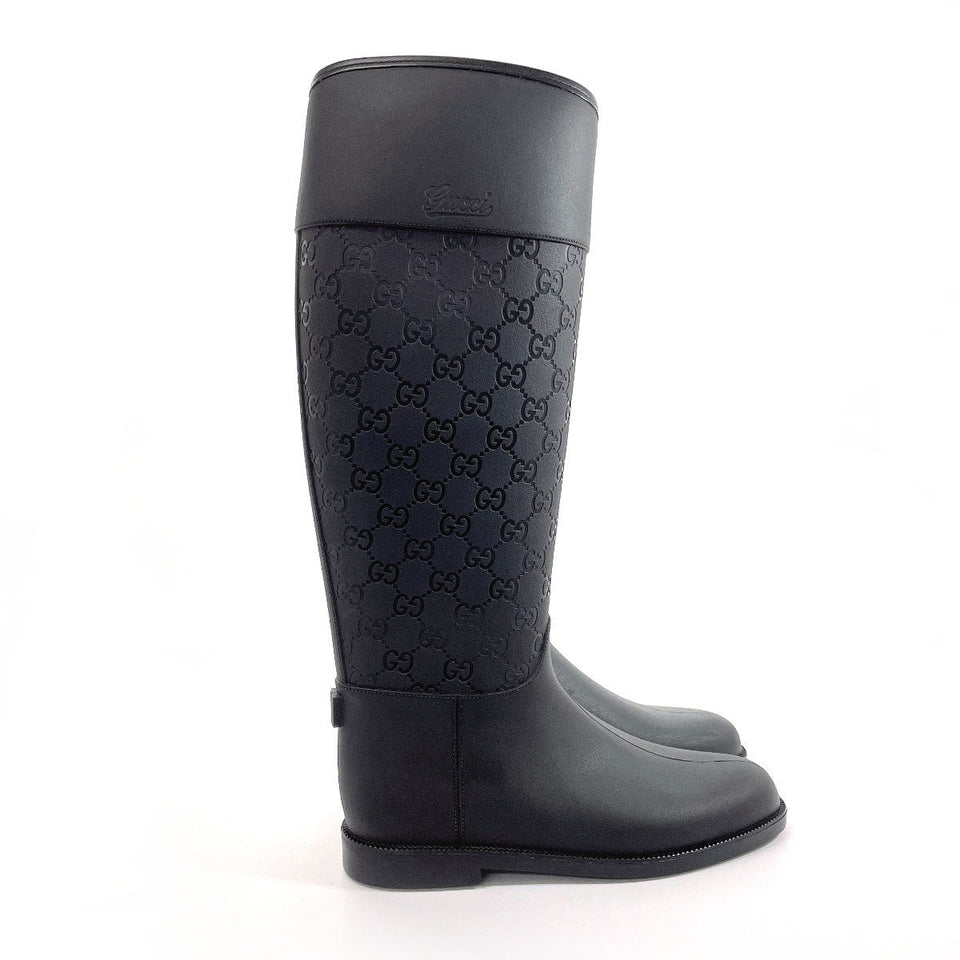 Gucci Rain shoes rubber black GG rain boots 36