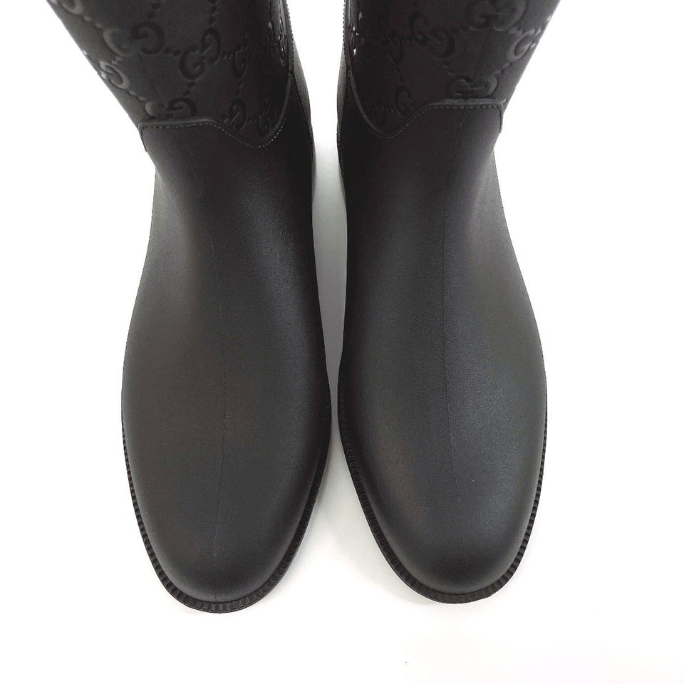 Gucci Rain shoes rubber black GG rain boots 36
