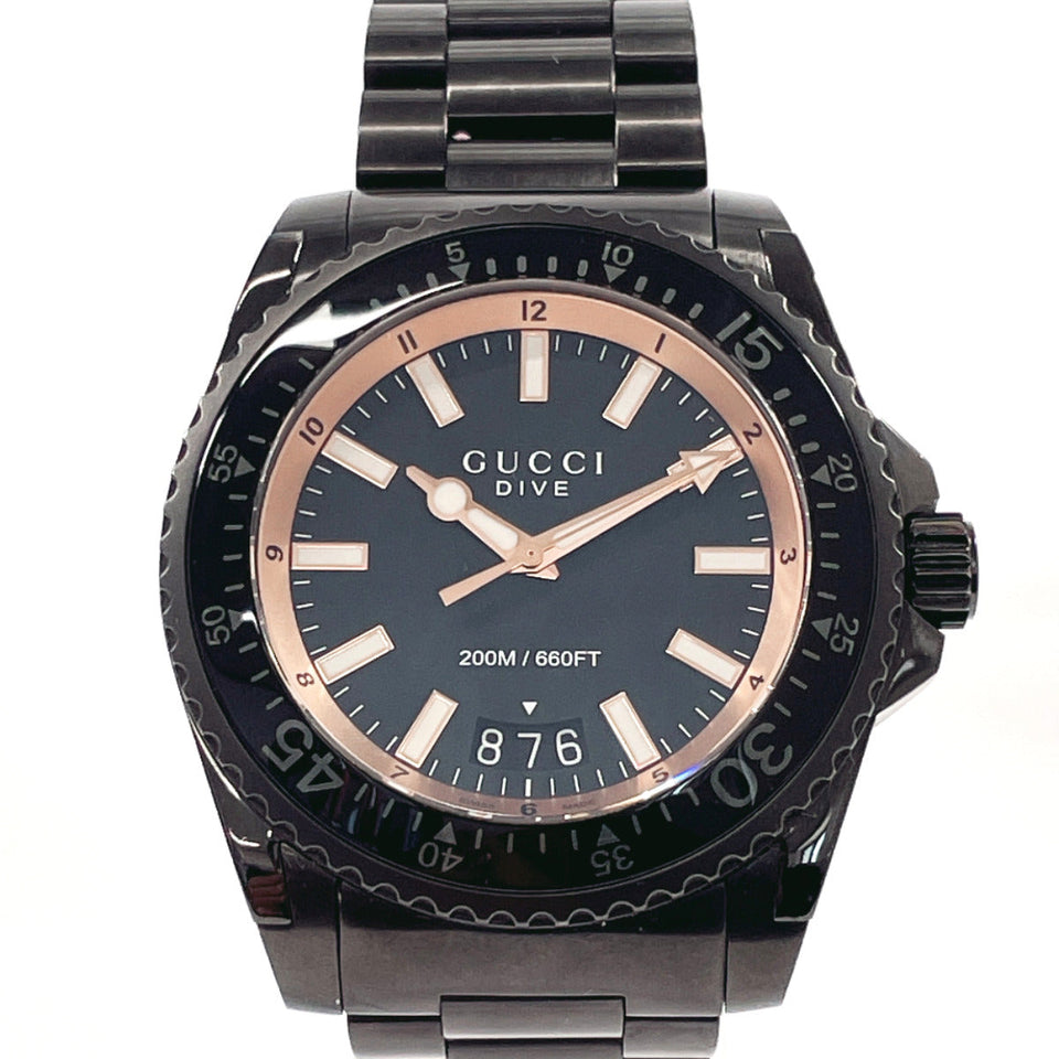 Gucci Watches Quartz YA136213 Stainless Steel black Dive black dial