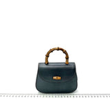 Gucci Bamboo 1947 Night Super Mini Black Leather with Chain