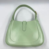 Gucci Jackie 1961 Light Green Leather Bag Small with Adjustable Strap