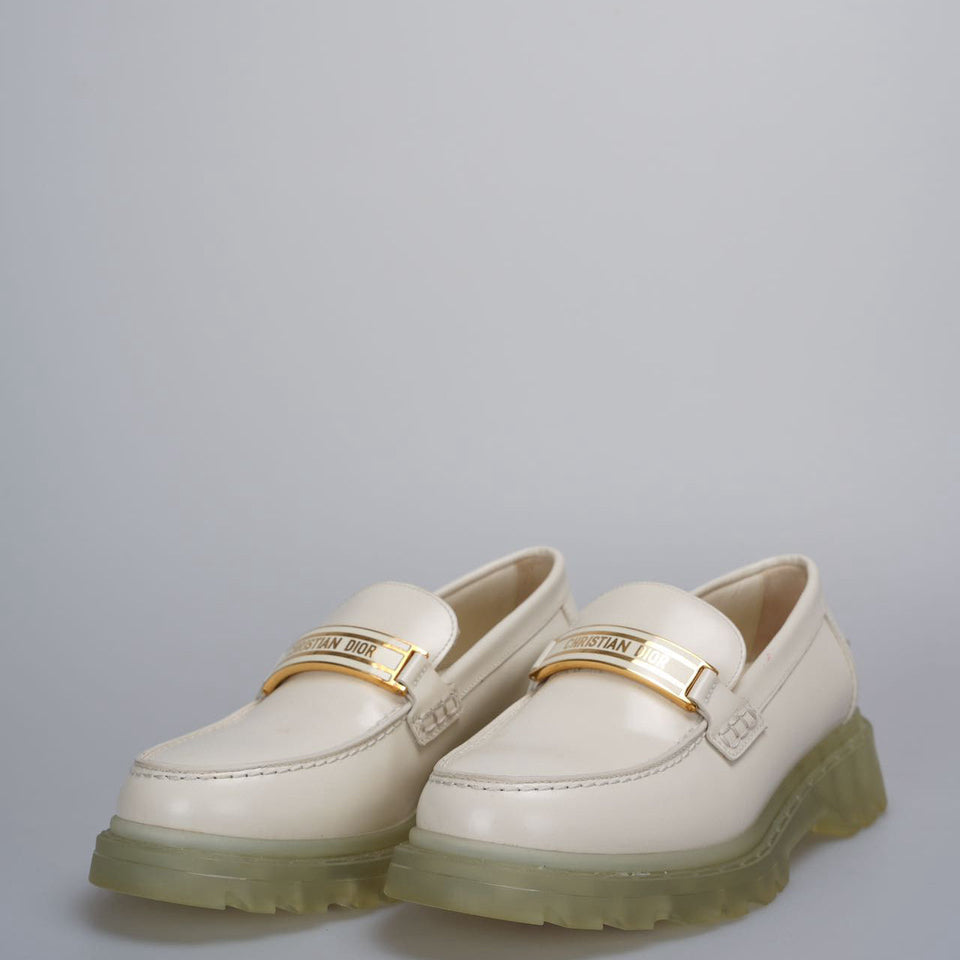 Christian Dior White Loafers 36.5