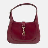 Gucci Jackie 1961 Small Ancora Red Burgundy Leather Shoulder Bag Clasp S24