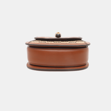 Gucci Bamboo 1947 Mini Brown Leather and Canvas with Glitter Crossbody Bag