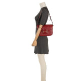 Gucci 1955 Horsebit Leather Shoulder Bag Red Small