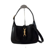 Gucci Jackie 1961 Black Leather Bag Small With Long Strap