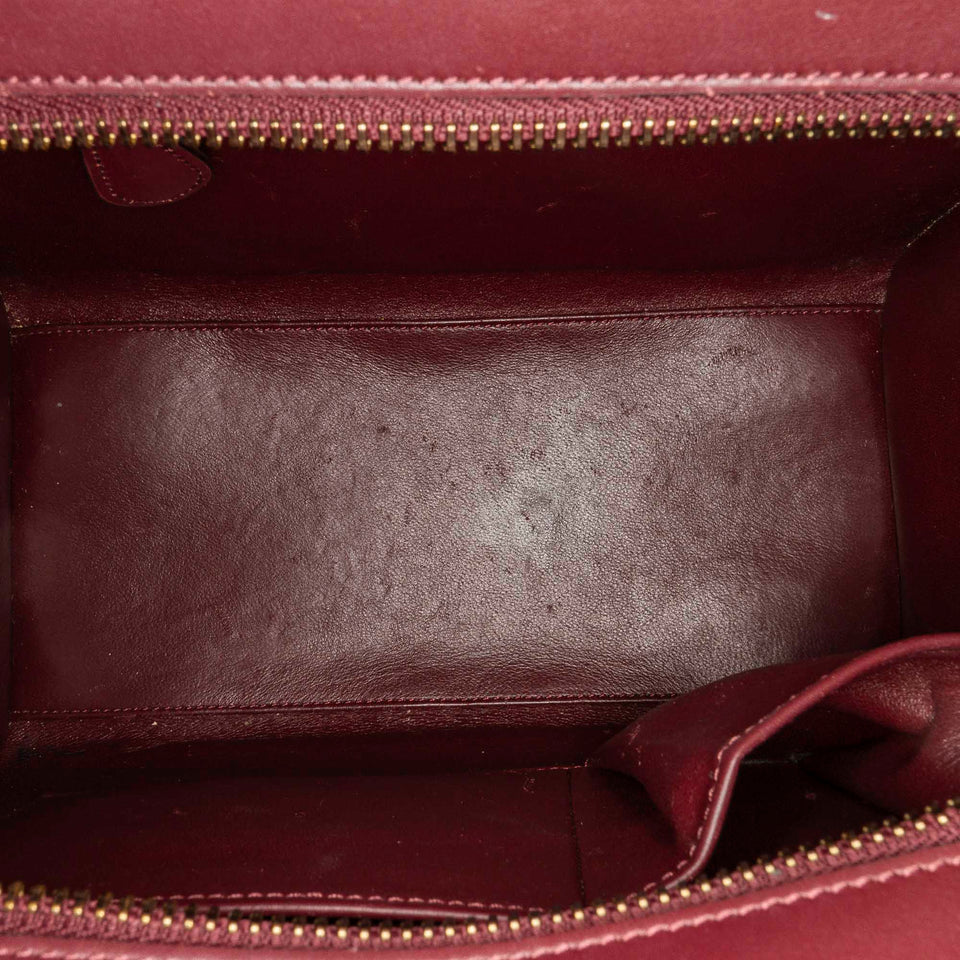 Celine Luggage Leather Tote Bag Purple