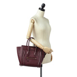Celine Luggage Leather Tote Bag Purple