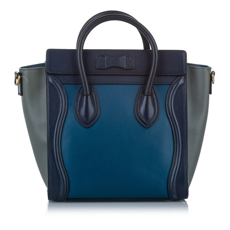 Nano Luggage Leather Satchel Blue