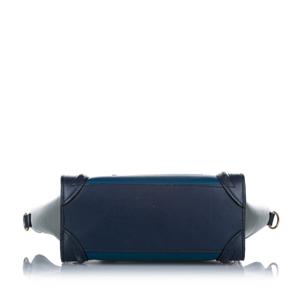 Nano Luggage Leather Satchel Blue