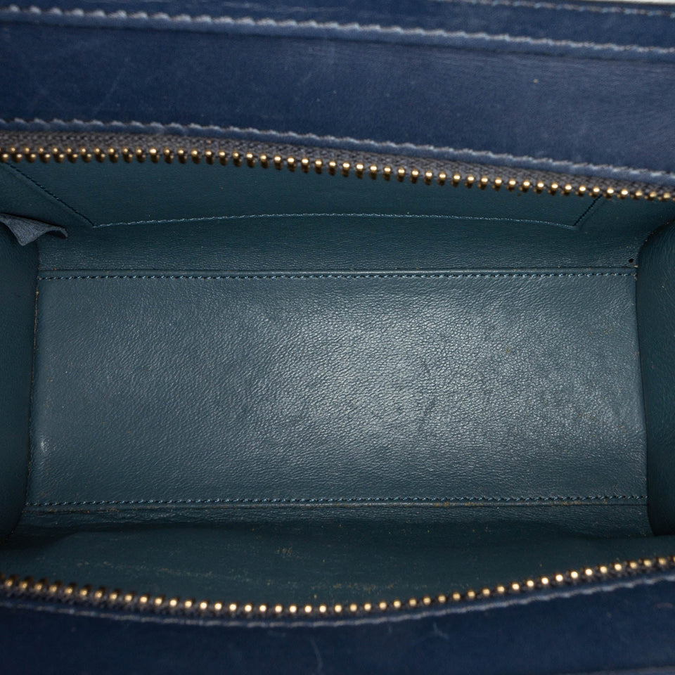 Nano Luggage Leather Satchel Blue
