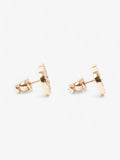 Christian Dior Petit CD Stud Earrings with White Crystals Gold Base Metal