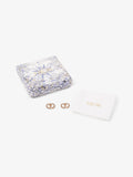 Christian Dior Petit CD Stud Earrings with White Crystals Gold Base Metal