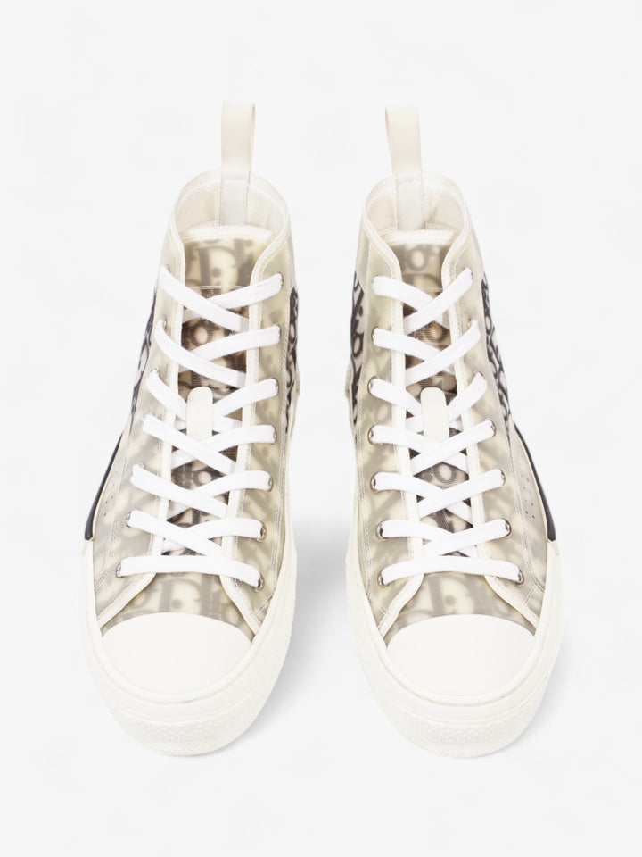 Christian Dior B23 High Top  White / Grey Oblique  Mesh EU 40 UK 7