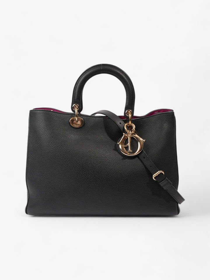 Christian Dior Diorissimo Satchel Black Calfskin Leather Large