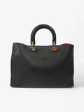 Christian Dior Diorissimo Satchel Black Calfskin Leather Large