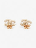 Chanel Rhinestone CC Logo Earring Gold Base Metal