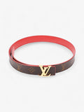 Louis Vuitton LV Initials Reversible Belt Monogram / Red Coated Canvas 75cm 30"
