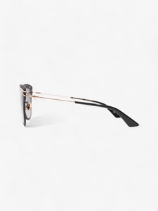 Christian Dior Matte Framed Sunglasses Black / Gold Acetate 140mm