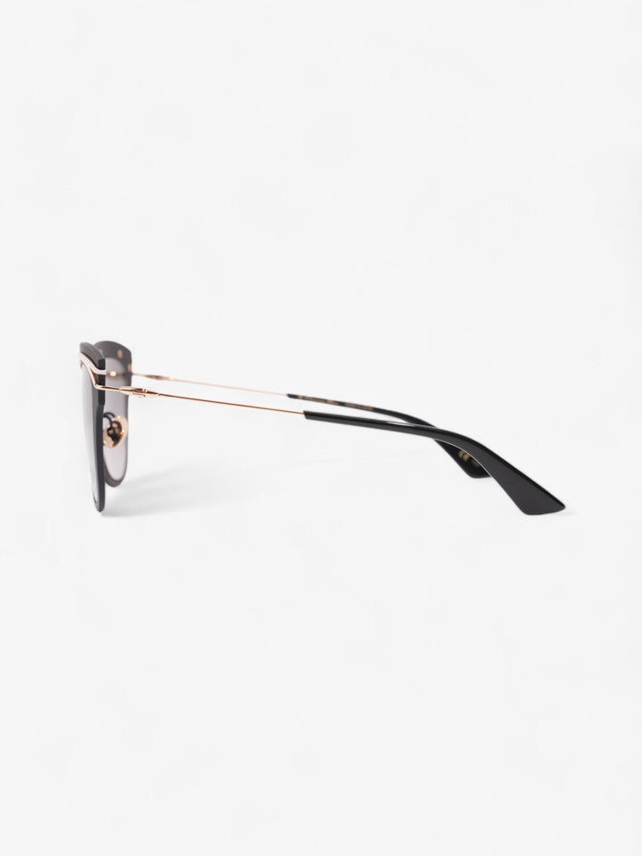 Christian Dior Matte Framed Sunglasses Black / Gold Acetate 140mm