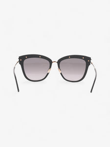 Christian Dior Matte Framed Sunglasses Black / Gold Acetate 140mm