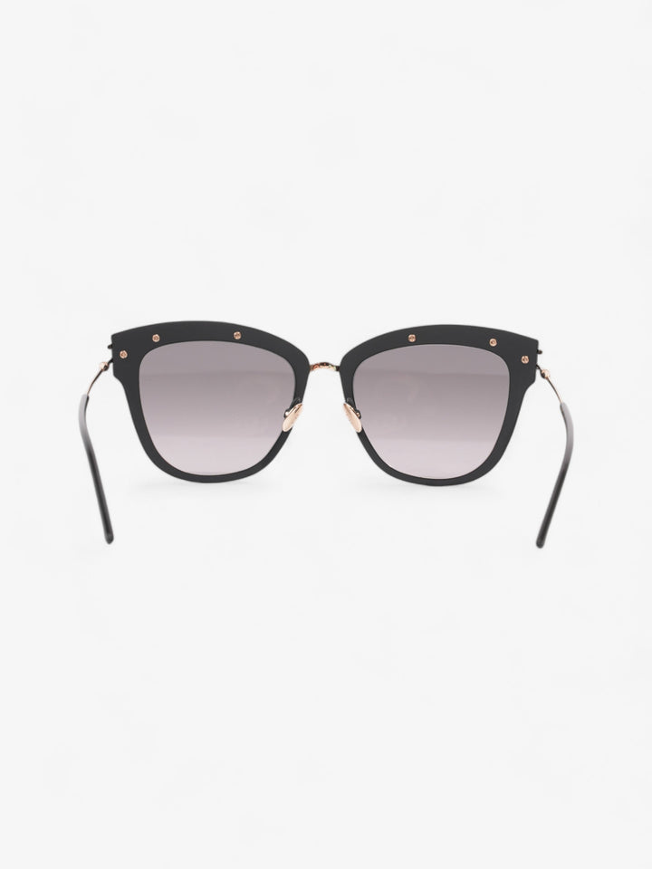 Christian Dior Matte Framed Sunglasses Black / Gold Acetate 140mm