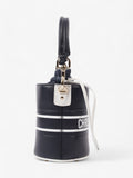 Christian Dior Vibe Bucket Bag Navy Blue / White Leather Micro