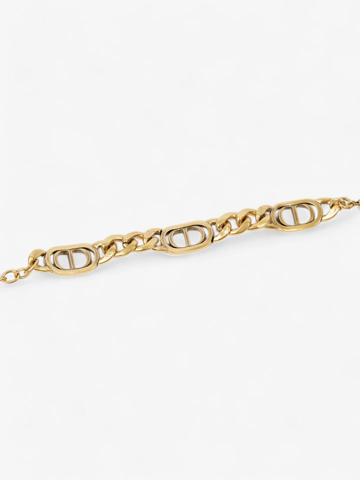 Christian Dior CD Chain Bracelet Gold Base Metal