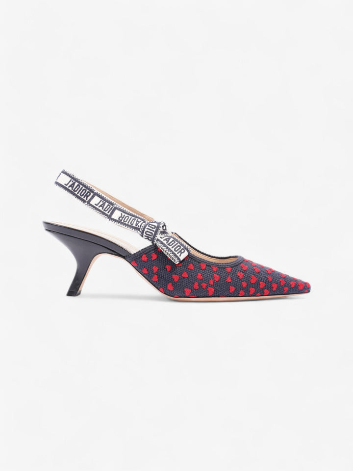 Christian Dior J'ADior Slingback Pump 65 Navy / Red Technical Fabric EU 41.5 UK 8.5