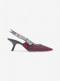 Christian Dior J'ADior Slingback Pump 65 Navy / Red Technical Fabric EU 41.5 UK 8.5