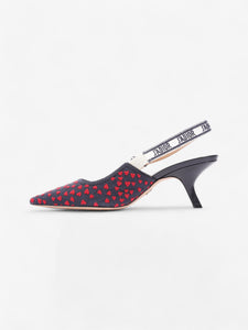 Christian Dior J'ADior Slingback Pump 65 Navy / Red Technical Fabric EU 41.5 UK 8.5