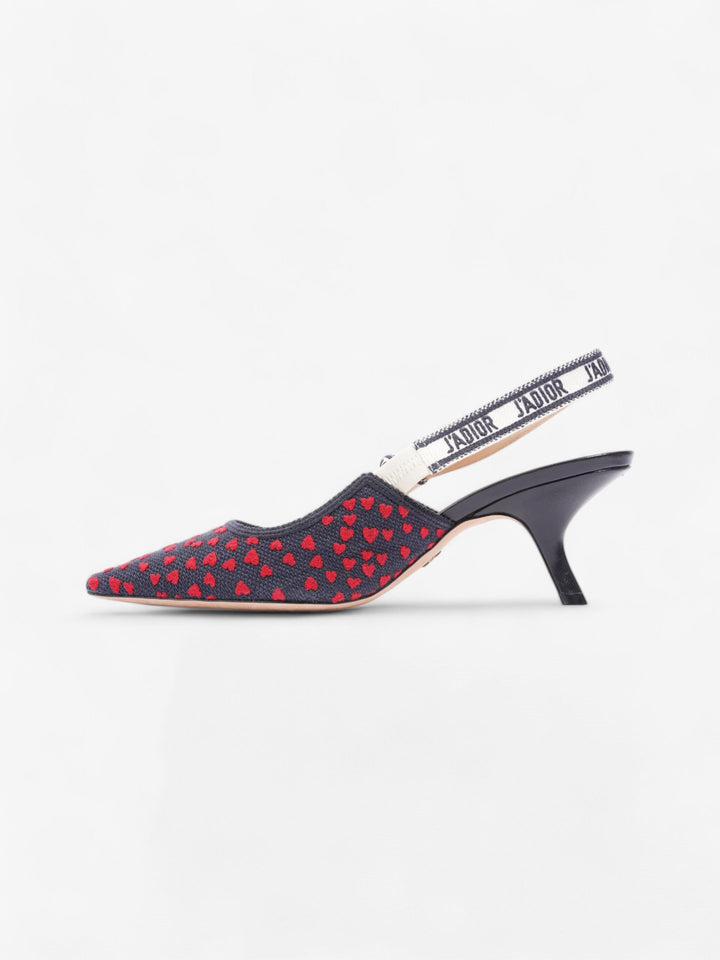 Christian Dior J'ADior Slingback Pump 65 Navy / Red Technical Fabric EU 41.5 UK 8.5