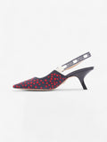 Christian Dior J'ADior Slingback Pump 65 Navy / Red Technical Fabric EU 41.5 UK 8.5