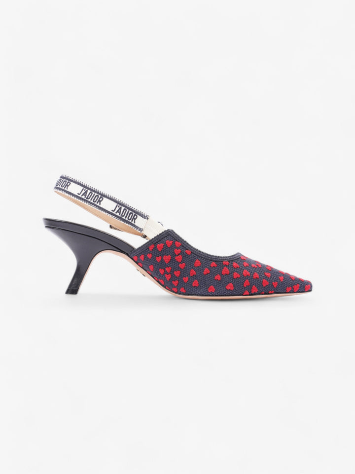 Christian Dior J'ADior Slingback Pump 65 Navy / Red Technical Fabric EU 41.5 UK 8.5