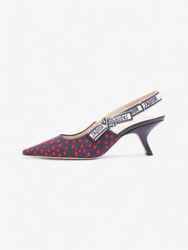 Christian Dior J'ADior Slingback Pump 65 Navy / Red Technical Fabric EU 41.5 UK 8.5