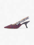 Christian Dior J'ADior Slingback Pump 65 Navy / Red Technical Fabric EU 41.5 UK 8.5