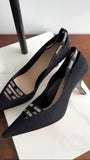 Dior J'ADior Fabric Curved Leather Heel Pumps - 40