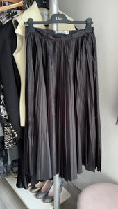 Christian Dior Black Silk Pleat Long Skirt - 28" waist