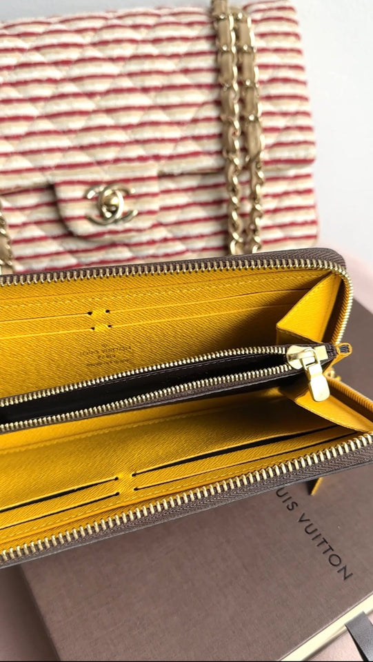 Louis Vuitton Monogram Clemence Wallet with Yellow Interior