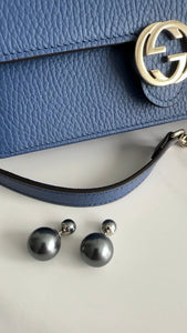 Dior Dark Grey Faux Pearl Tribales Earrings