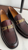 Dior Dark Mahogany Brown Monogram Logo Plaque Loafers - 39.5 / 9