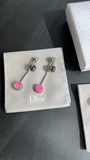 Dior Black and Pink Marble Drop Earrings