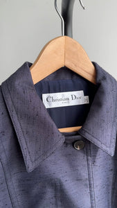 Christian Dior Navy Textured Zip Jacket - 8/10