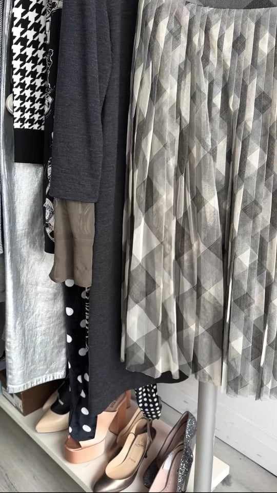 Christian Dior Grey Check Tulle Skirt - 8