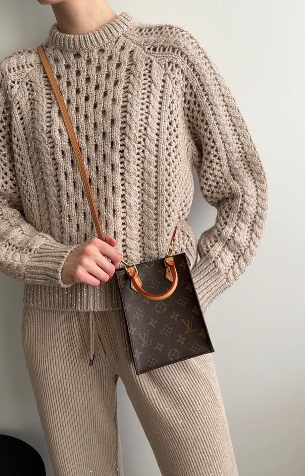 Louis Vuitton Brown Monogram Coated Canvas Sac Plat PM Two Way Bag