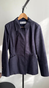 Christian Dior Navy Textured Zip Jacket - 8/10