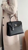 Louis Vuitton Black Grained Calfskin Leather Lockme Ever MM Two Way Top Handle Bag