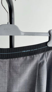Prada Grey Check Trousers with Logo Band - IT46 / USA 10 / L
